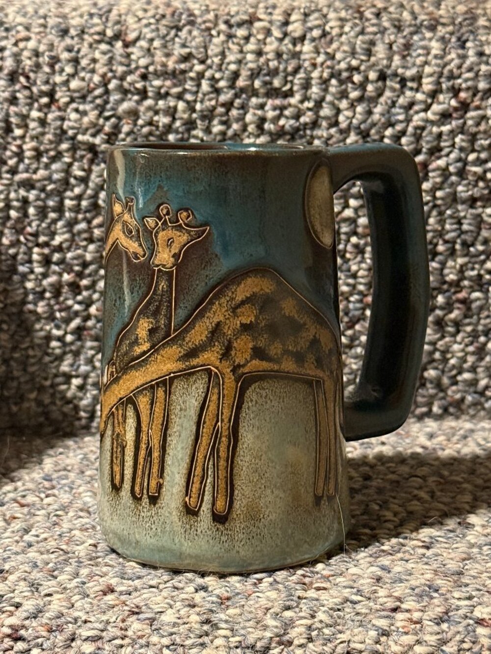 Vintage Tall Mara Mexico Signed Giraffes Mug